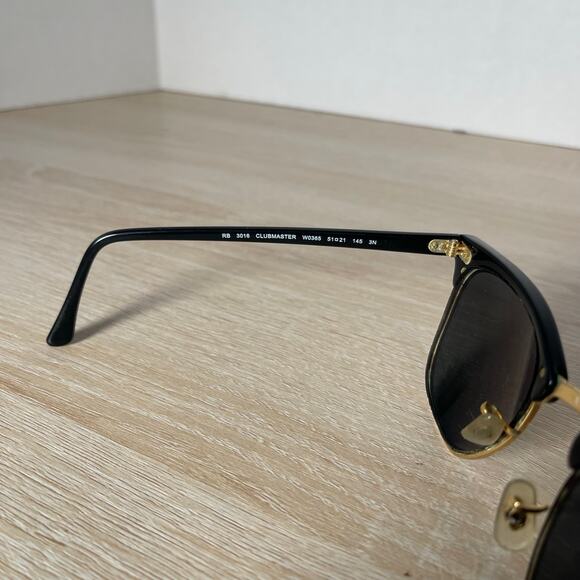 Ray-Ban RB3016 Clubmaster W0365 Sunglasses FRAMES ONLY Polished Black 51-21-145 - Picture 8 of 8